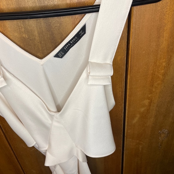 Zara Basics Satin cream dress top - Picture 2 of 5